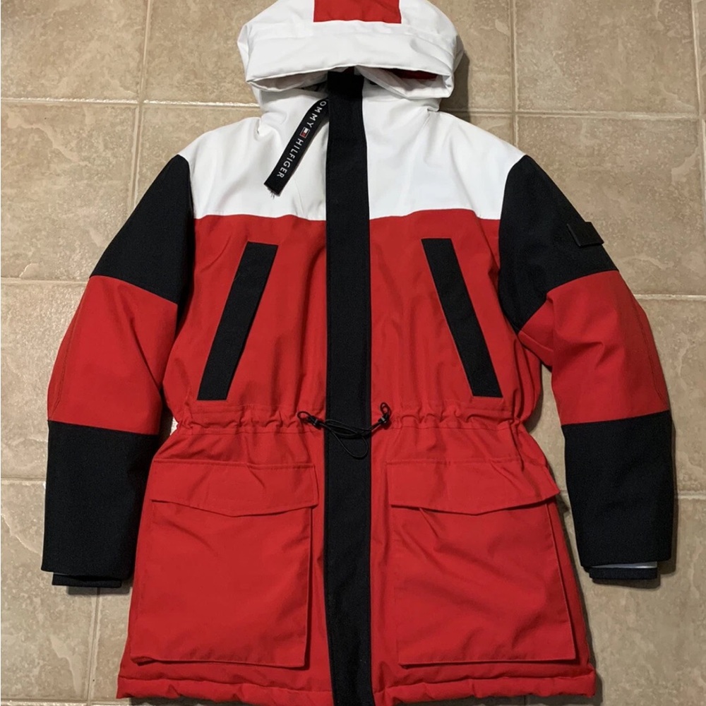 Tommy Hilfiger Red and Black Puffer Jacket
